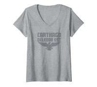 Femme T-Shirt Carthage Rome Antique/Carthago Delenda Est T-Shirt avec Col en V