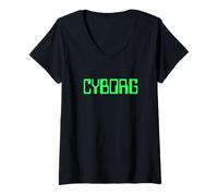 Femme T-Shirt Cyborg Pretend I'm A Cyborg T-Shirt avec Col en V