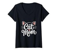 Femme T-shirt d'amant Kitty Mink Cat Mom Mom Classic Classic pour T-Shirt avec Col en V