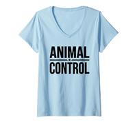Femme T-Shirt de Costume d'officier de contrôle des Animaux T-Shirt avec Col en V