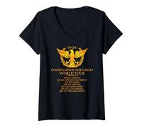 Femme T-Shirt de la tournée Mondiale de Constantin Le Grand SPQR Funny T-Shirt avec Col en V