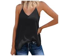 Femme T-Shirt DéBardeur - débardeur avec Soutien-Gorge intégré Fluide Ample Camisole Dentelle côtelée Basiques Moulantes Y2K Gilet léger T-Shirt de Sport Comfy Soutien Gorge de Yoga