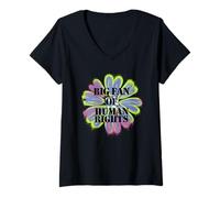 Femme T-Shirt des Droits De l'homme Protester Contre Le Féminisme T-Shirt avec Col en V