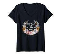 Femme T-Shirt des Droits De l'homme Protester Contre Le Féminisme T-Shirt avec Col en V