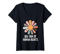 Femme T-Shirt des Droits De l'homme Protester Contre Le Féminisme T-Shirt avec Col en V