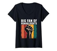Femme T-Shirt des Droits De l'homme Protester Contre Le Féminisme T-Shirt avec Col en V