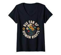 Femme T-Shirt des Droits De l'homme Protester Contre Le Féminisme T-Shirt avec Col en V