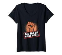 Femme T-Shirt des Droits De l'homme Protester Contre Le Féminisme T-Shirt avec Col en V