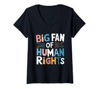 Femme T-Shirt des Droits De l'homme Protester Contre Le Féminisme T-Shirt avec Col en V