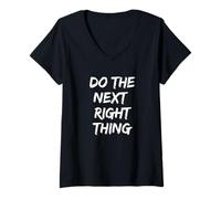 Femme T-shirt « Do the Next Right Thing Sober Life Recovery » T-Shirt avec Col en V