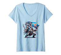 Femme T-Shirt Drapeau de l'Islande, Carte islandaise, Chemises islandaises pour Enfants T-Shirt avec Col en V