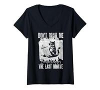 Femme T-shirt drôle de procrastination de chat pour les amateurs de café introvertis T-Shirt avec Col en V