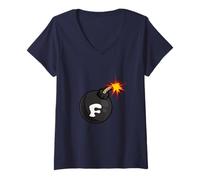 Femme T-Shirt F Bomb The F Bomb Tee Funny F Tee T-Shirt avec Col en V