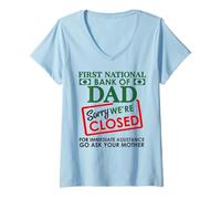 Femme T-Shirt First National Bank of Dad T-Shirt avec Col en V