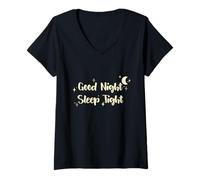 Femme T-Shirt Good Night Sleep Tight T-Shirt avec Col en V