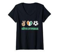 Femme T-Shirt Graphique inspiré de la Côte D'Ivoire pour Un Style Quotidien T-Shirt avec Col en V