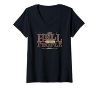 Femme T-Shirt « Hell is Other People, Not A Big Fan » T-Shirt avec Col en V