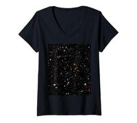 Femme T-Shirt Hubble Deep Field Galaxy T-Shirt avec Col en V