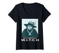 Femme T-Shirt Humoristique sorcière Hip-hop, Parodie de Film T-Shirt avec Col en V