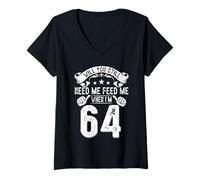 Femme T-Shirt Humoristique Will You Still Need Me Feed Me When I'm 64 T-Shirt avec Col en V