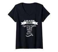 Femme T-Shirt Humour Je suis au régime Corse Amoureux Corsica T-Shirt avec Col en V