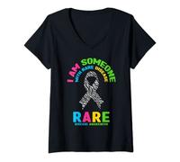 Femme T-shirt « I Am Someone Rare Disease » - Sensibilisation aux maladies rares T-Shirt avec Col en V