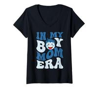 Femme T-shirt In My Boy Mom Era Boy Mama Gender Reveal Cool Mom Mommy T-Shirt avec Col en V