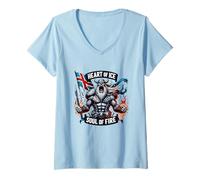 Femme T-Shirt Islande, Carte islandaise, Chemises islandaises pour Femmes T-Shirt avec Col en V