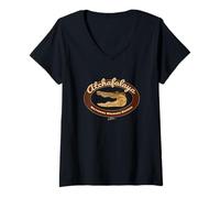 Femme T-Shirt JCombs : Gator de la Réserve Nationale de Faune d'Atchafalaya T-Shirt avec Col en V