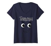 Femme T-shirt « Jeudi » « Days of the Week » en effet vieilli T-Shirt avec Col en V