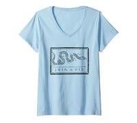Femme T-Shirt Join Or Die T-Shirt avec Col en V