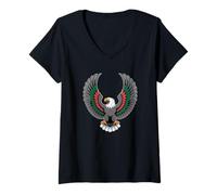 Femme T-Shirt Jour de l'Indépendance du Mexique | Aigle Drapeau Mexicain Femmes & Hommes T-Shirt avec Col en V