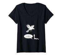 Femme T-Shirt Larry The Angry Early Bird Gets The Worm pour Homme et Femme T-Shirt avec Col en V