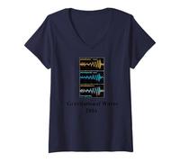 Femme T-Shirt LIGO à Ondes gravitationnelles Vintage 2016 T-Shirt avec Col en V