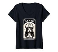 Femme T-shirt Lilith dans un monde plein d'Eves be a Lilith Goddess T-Shirt avec Col en V