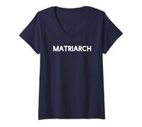 Femme T-shirt Matriarche | Cadeau pour maman chef de famille T-Shirt avec Col en V