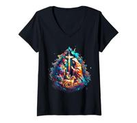 Femme t-Shirt Mon Super-héros est Jésus, Chemise Foi Amour Dieu T-Shirt avec Col en V