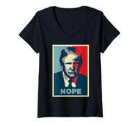 Femme T-Shirt Nope Trump T-Shirt avec Col en V
