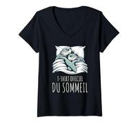 Femme T-Shirt Officiel du Sommeil Tortue de Mer Sieste Sommeil T-Shirt avec Col en V