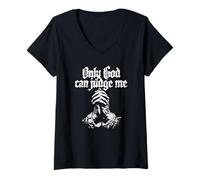 Femme T-shirt « Only God Can Judge Me » T-Shirt avec Col en V