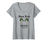 Femme T-shirt Paddys Irish Pub, Sham Rock Irish Pub Tour T-Shirt avec Col en V