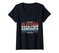 Femme T-Shirt Patriotique américain Amusant Election Hangover T-Shirt avec Col en V
