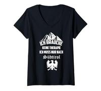 Femme T-shirt pour homme et femme - Motif : montagnes - Aigle du Sud T-Shirt avec Col en V