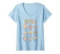 Femme T-Shirt pour Les Amoureux des Livres Reading is Self-Care T-Shirt avec Col en V