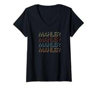 Femme T-Shirt prénom Mahler Mon t-Shirt personnalisé nommé T-Shirt avec Col en V