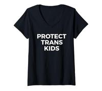 Femme T-shirt Protect Trans Kids Support LGBTQ Pride Equal Rights T-Shirt avec Col en V