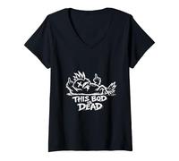 Femme T-Shirt Punk Punks This BOD is Dead T-Shirt avec Col en V