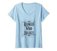 Femme T-shirt Roméo et Juliette T-Shirt avec Col en V