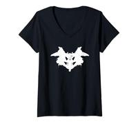 Femme T-Shirt Rorschach Ink Blot Test - T-Shirt de psychologie T-Shirt avec Col en V