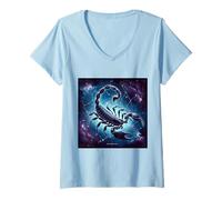 Femme T-shirt Scorpion Zodiac Constellation - Astrologie Horoscope Shirt T-Shirt avec Col en V